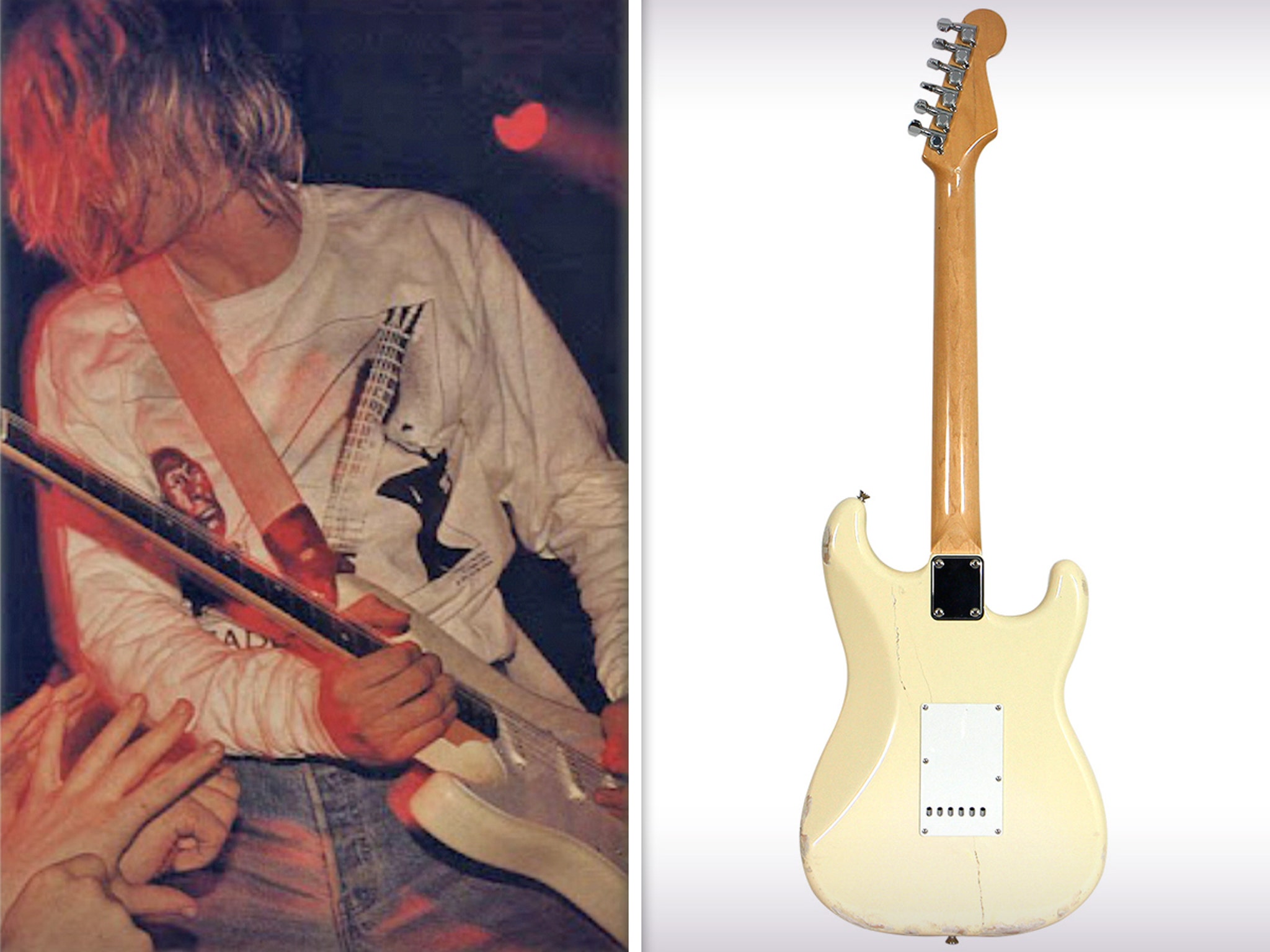  Kurt Cobain’s Smashed Guitar Sells For More than $100K