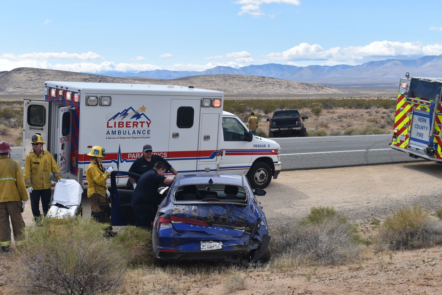 Highway 395 crash sends one to hospital Wednesday