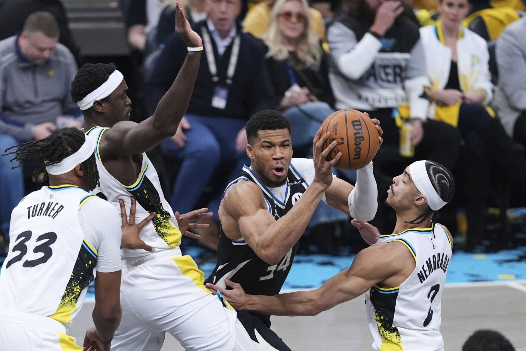 Siakam’s, Haliburton’s double-doubles lead Pacers past Bucks for 2-0 series lead