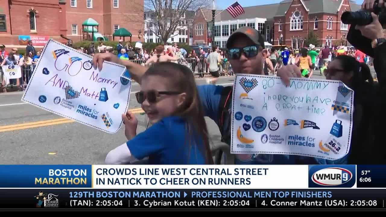 Fans encourage athletes all along Boston Marathon route