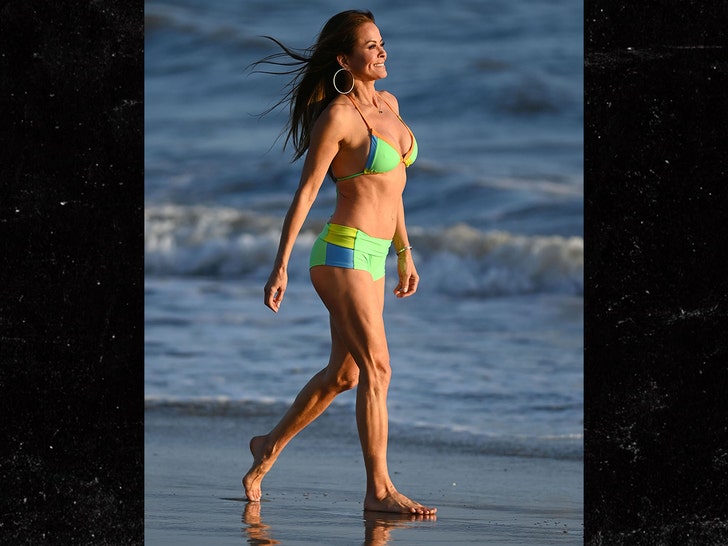 ‘DWTS’ Winner Brooke Burke Flaunts Swimsuit Body on Malibu Beach