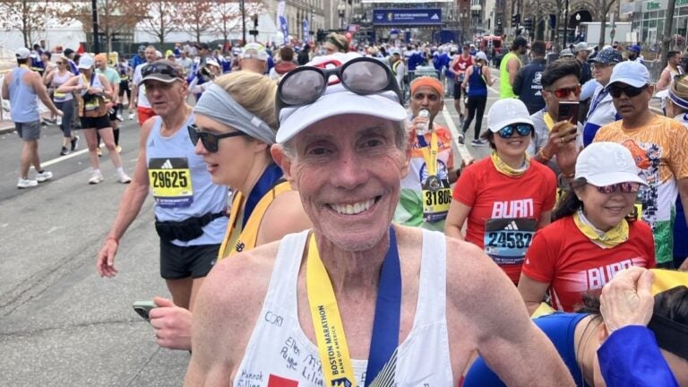 Mike Beeman finishes his 48th consecutive Boston Marathon