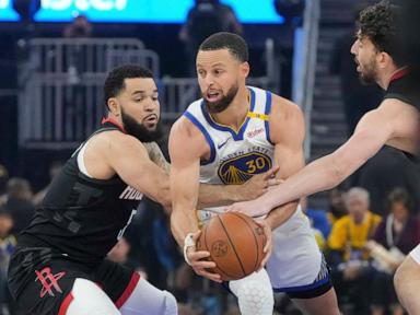 Stephen Curry heats up with Jimmy Butler out, scores 36 as Warriors beat Rockets 104-93 for 2-1 lead