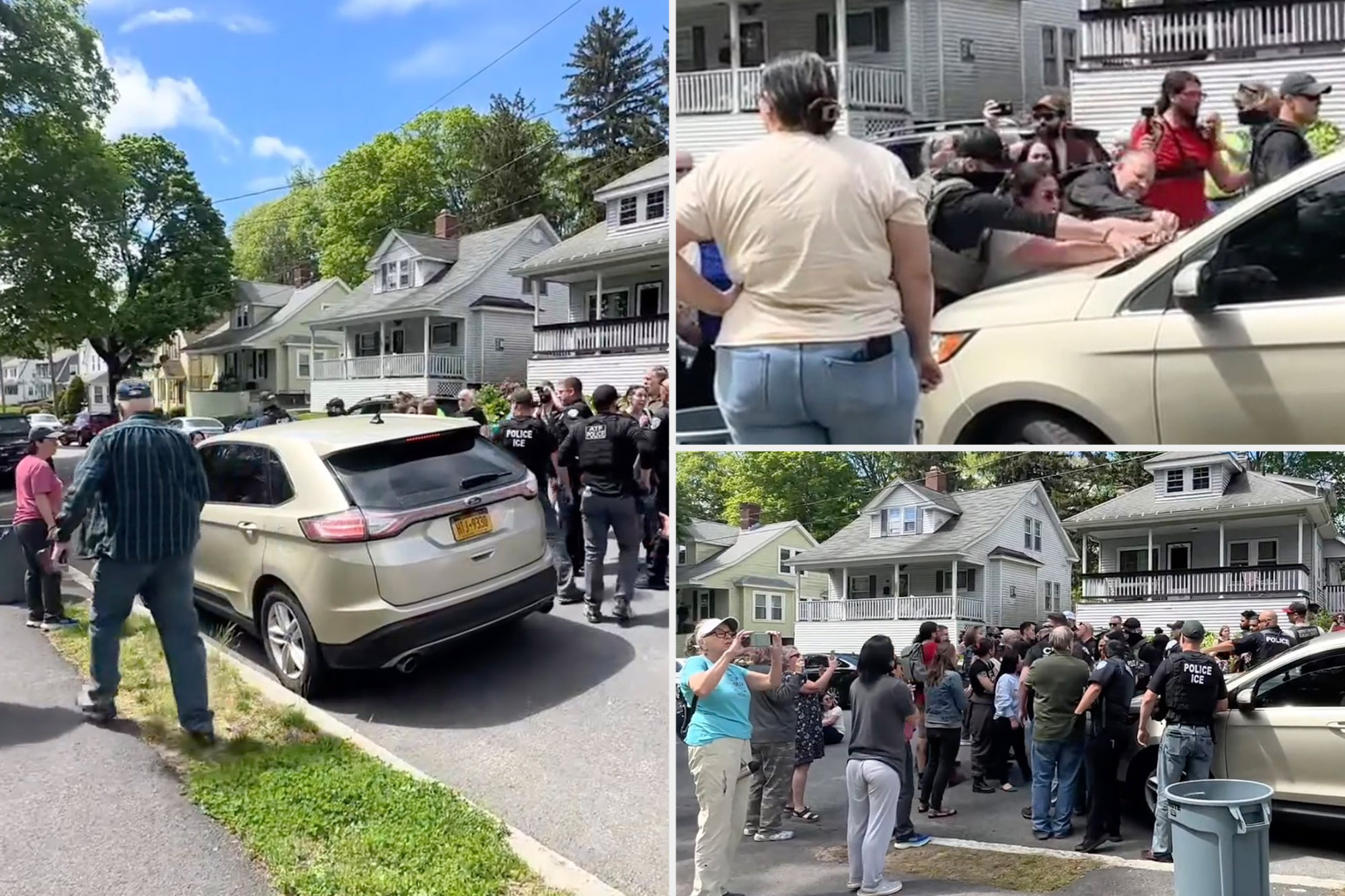  Mass. ICE arrest disrupted by unruly crowd —including woman trying to block cop car while holding newborn