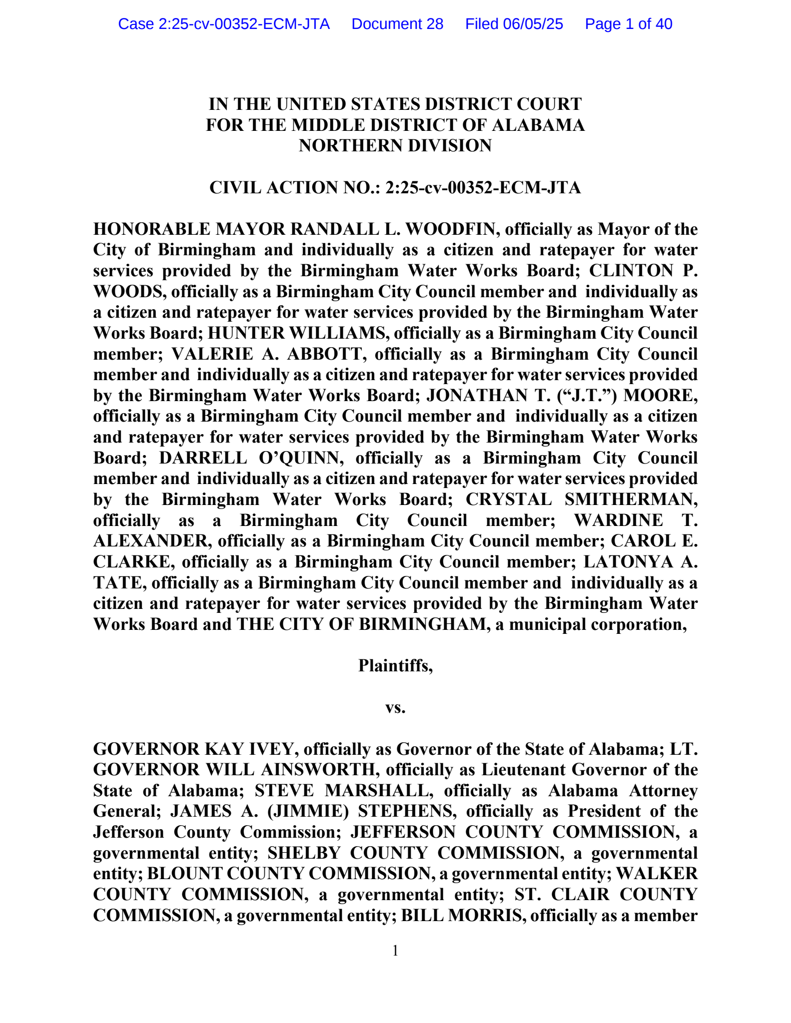  Birmingham files amended complaint over water board control law