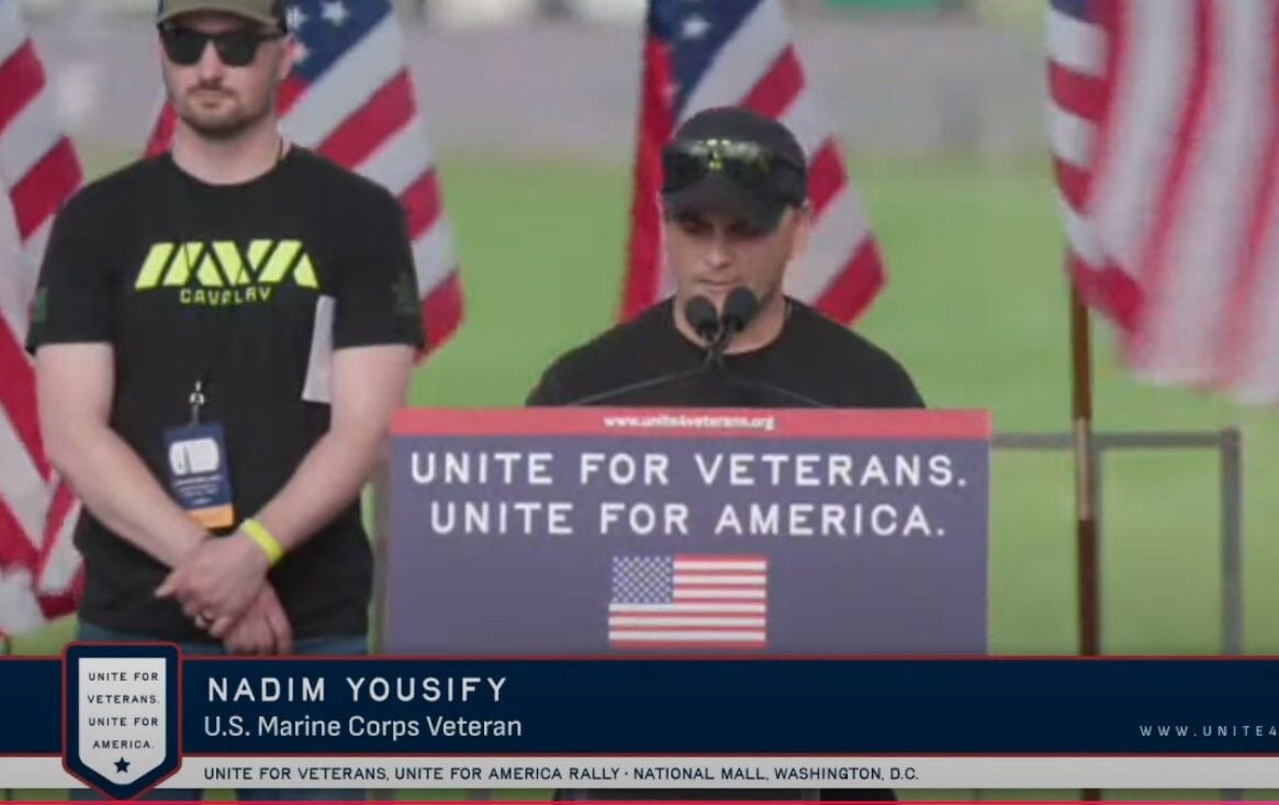  Veterans push back on cuts to VA at the National Mall in Washington