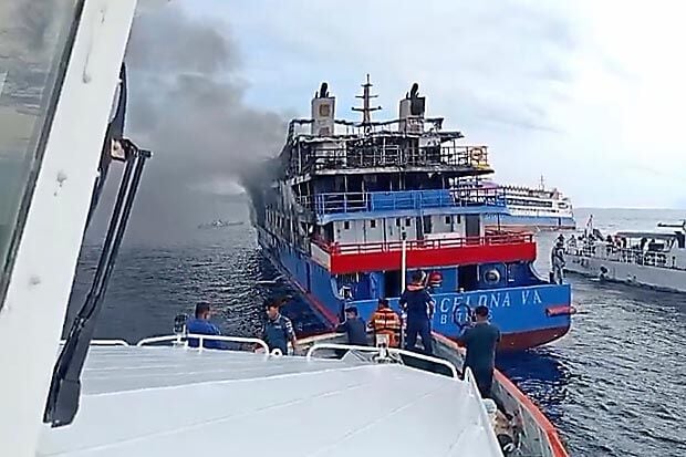 Number of people saved from burning Indonesian ferry rises to 575, rescuers say