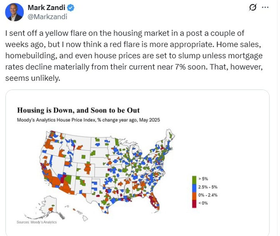 Moody’s chief economist warns of deepening housing market slump as 7% mortgage rates bite