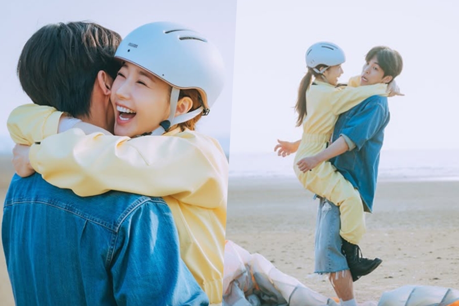 Park Min Young Lands Straight Into Joo Jong Hyuk’s Arms After Paragliding In “Confidence Queen”