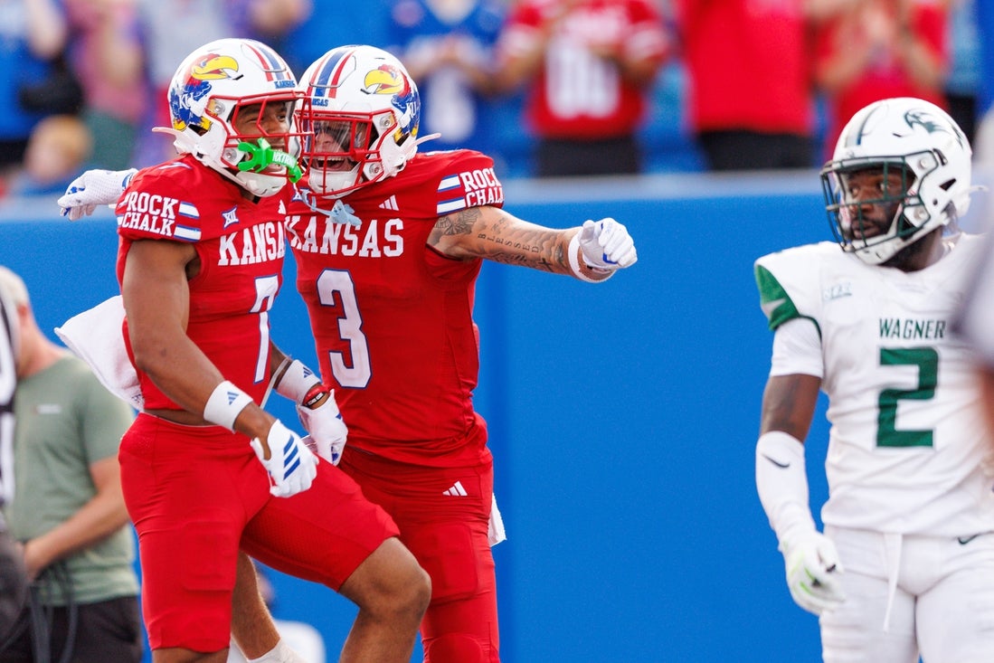 Jalon Daniels throws four TD’s as Kansas routs FCS foe Wagner