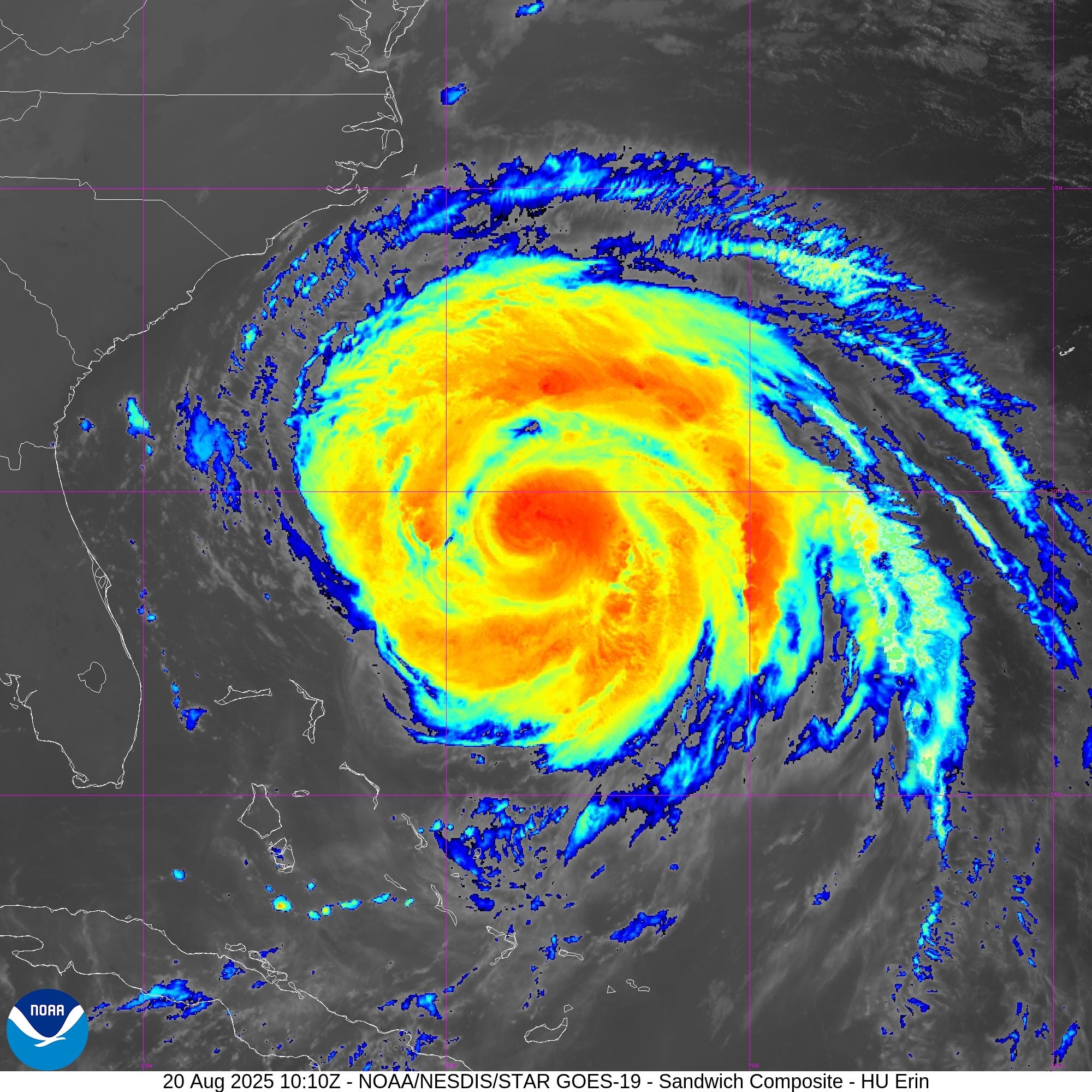 Where is Hurricane Erin headed? See projected path of Cat 2 storm