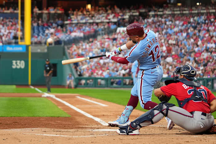 Phillies slugger Kyle Schwarber hits 4 homers in game against Braves