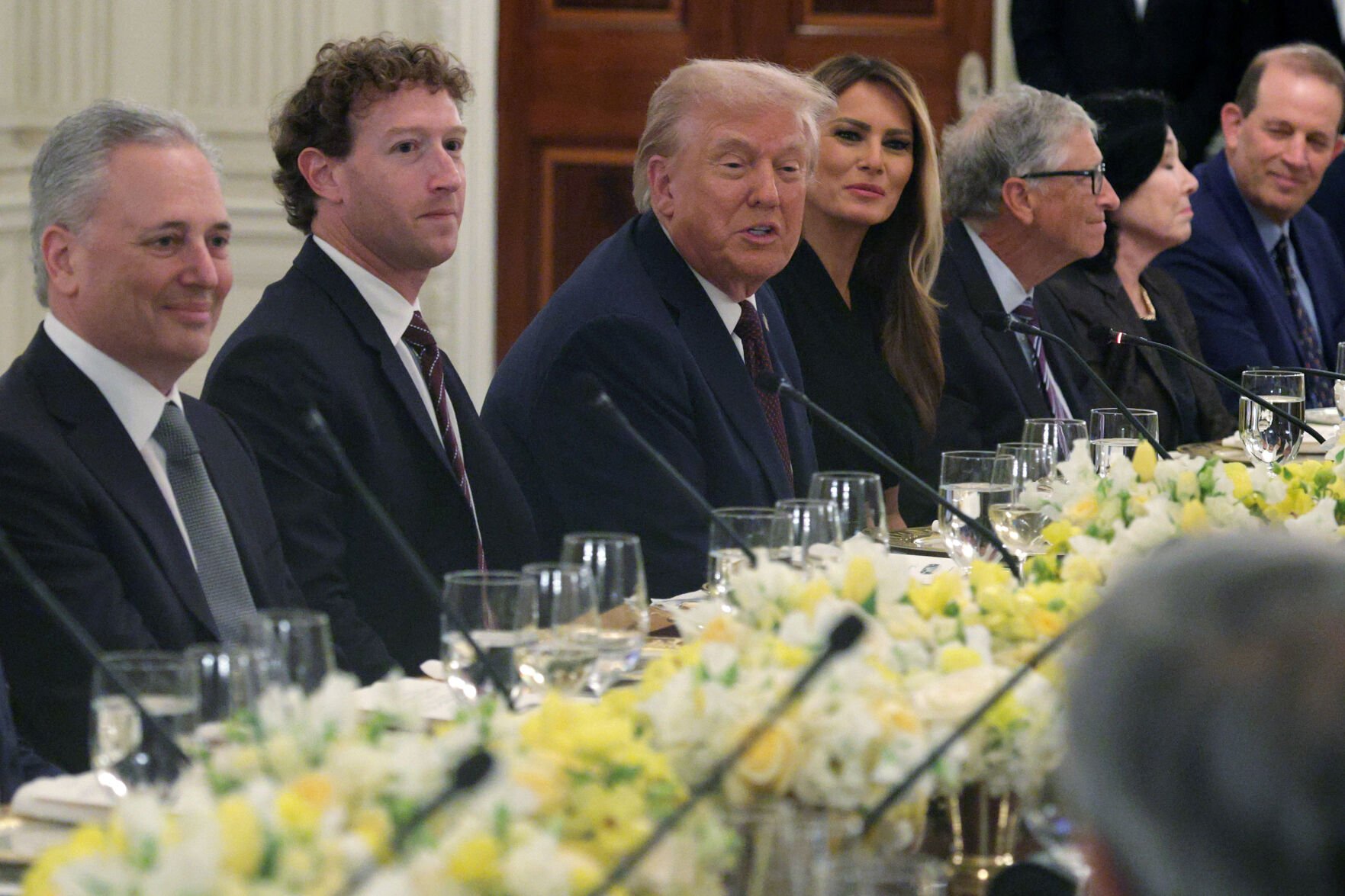 Trump basks in tech leaders’ spending vows at White House dinner