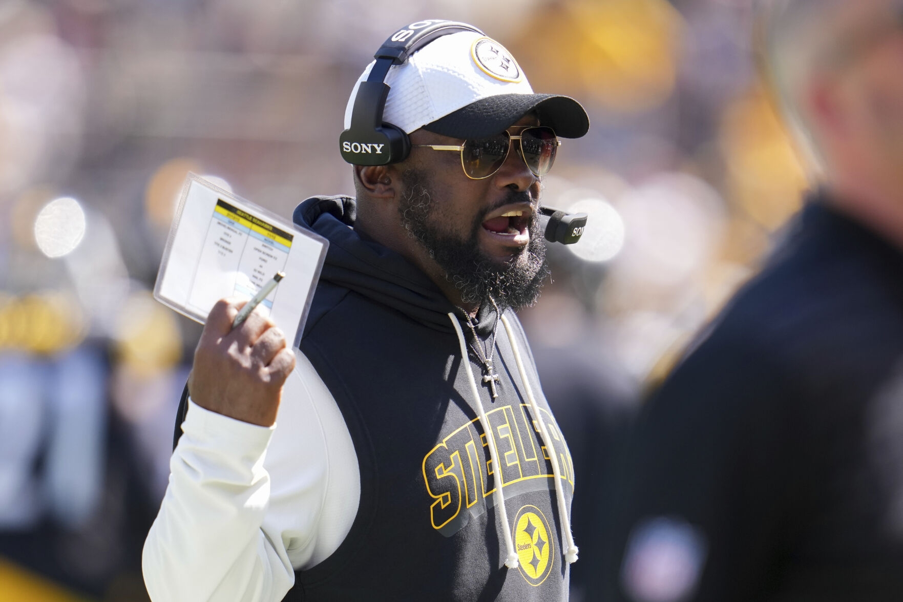 Steelers rookie Kaleb Johnson will watch from the bench after kick-returning flub