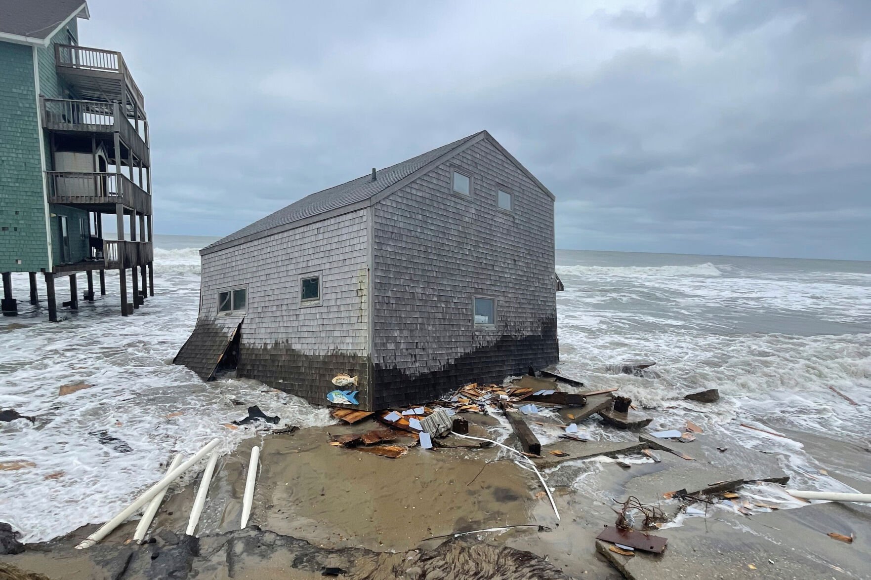  Another beachfront house collapses into the surf on the Outer Banks