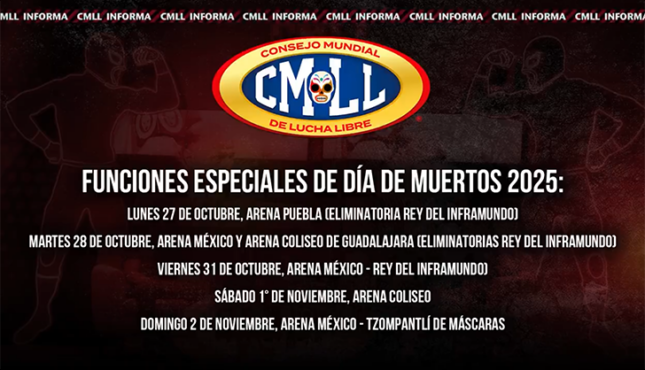 CMLL Announces Fall Events Including Rey del Inframundo & More