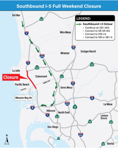 Southbound I-5 reopens early after weekend construction work
