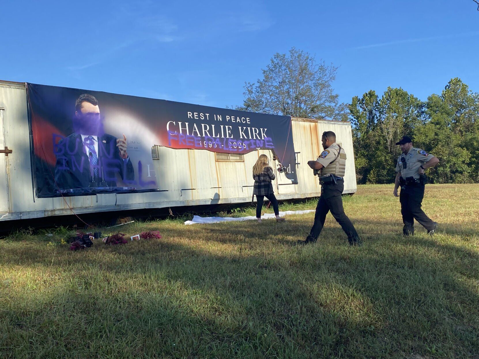  Sheriff: Vandalism of Charlie Kirk banner appears to be hate crime