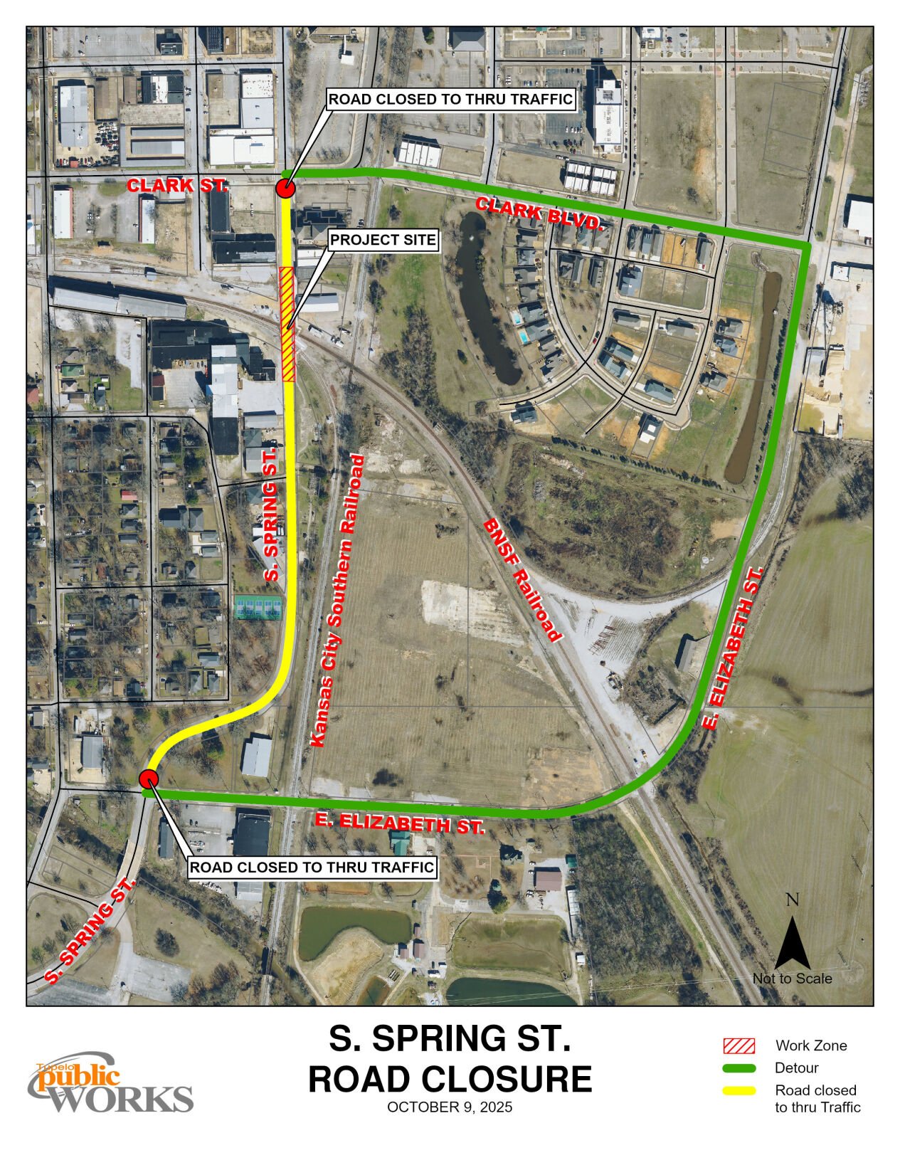 Spring Street railroad crossing out for emergency repairs