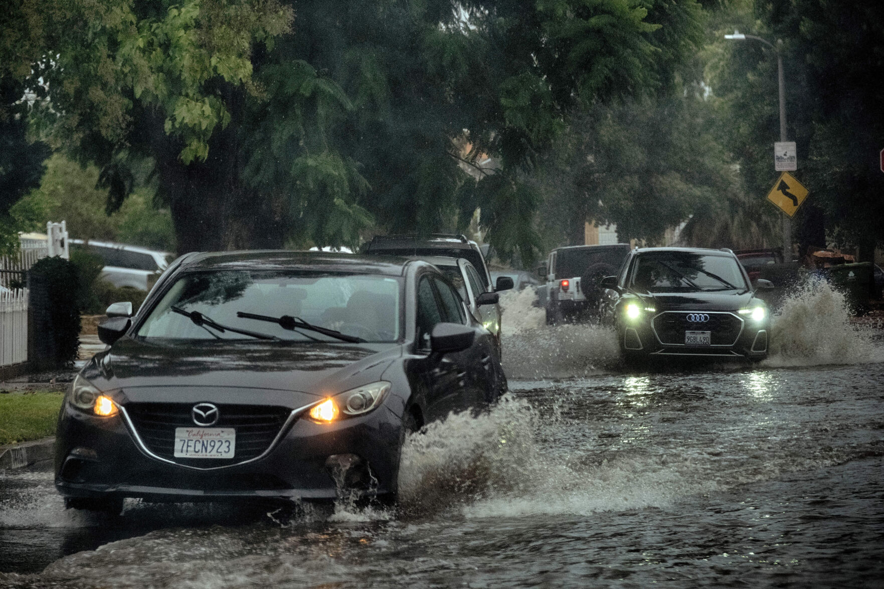 Rare October storm brings heavy rain and threat of mudslides to Southern California