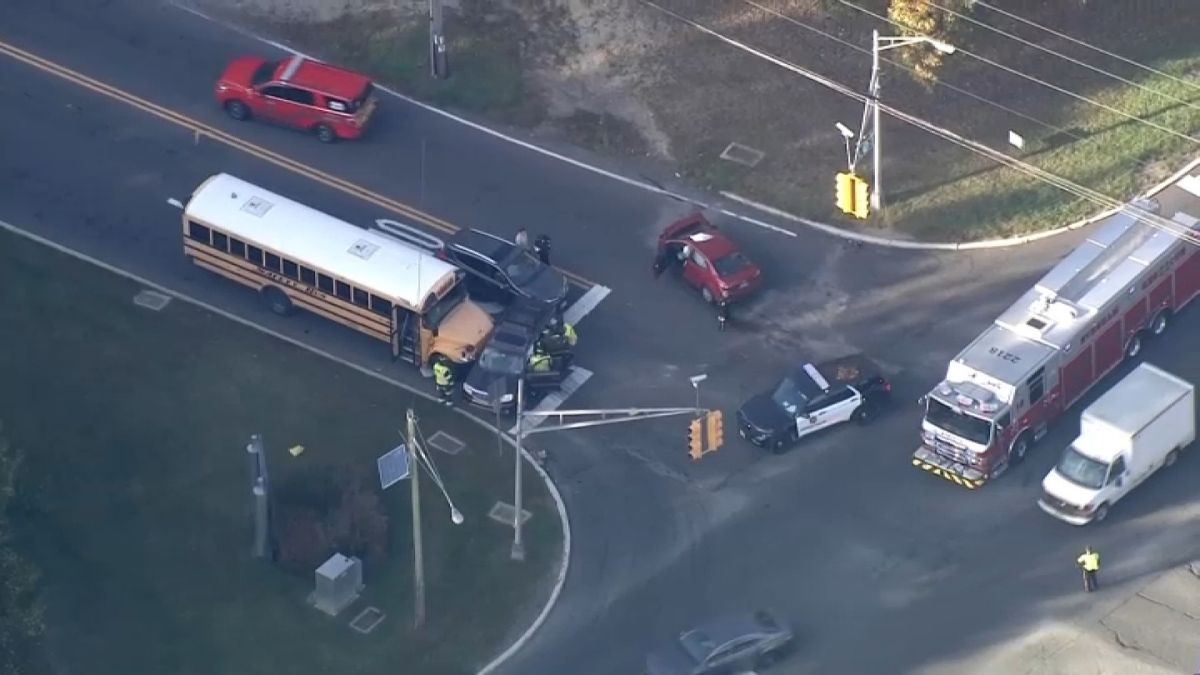 School bus involved in crash in Evesham Township, New Jersey