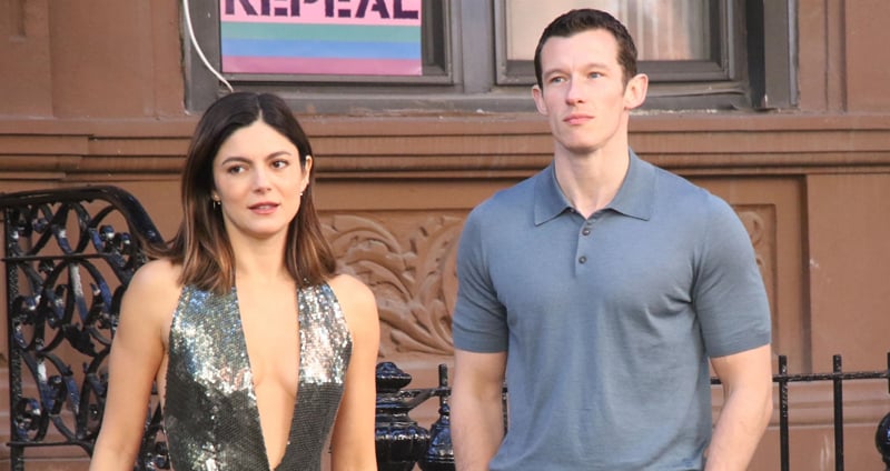  Monica Barbaro Wears Sequined Mini-Dress to Film ‘One Night Only’ Rom-Com with Callum Turner!