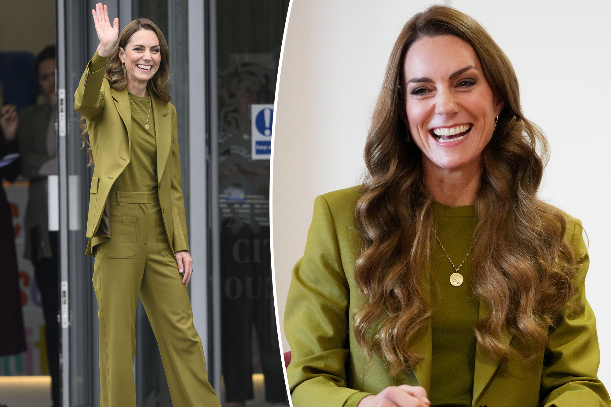  Kate Middleton supports pal Victoria Beckham in chartreuse suit for surprise outing