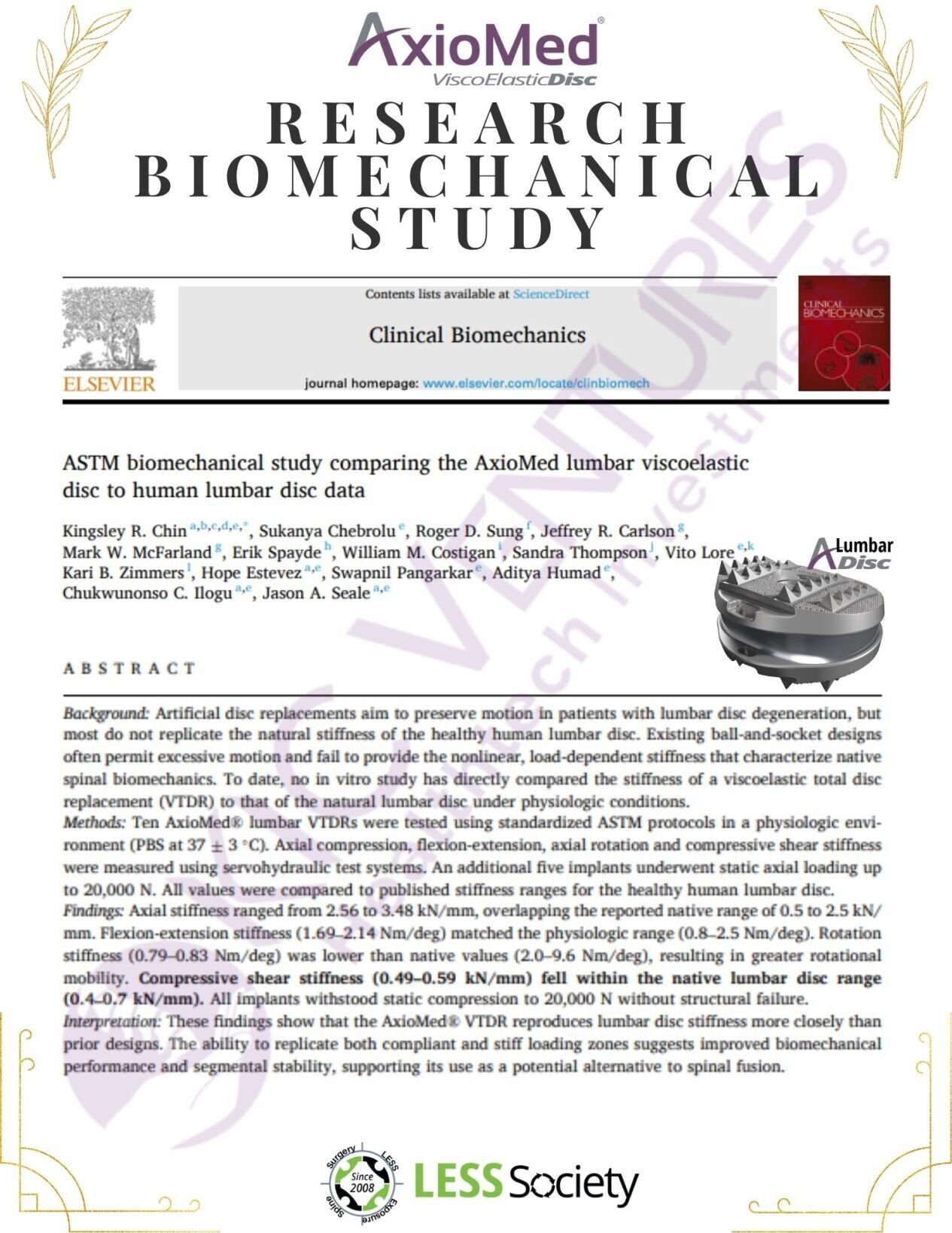 Scientists Develop AxioMed Spinal Disc Replacement That Truly Mimics Healthy Human Disc — A Game-Changer in Spine Surgery