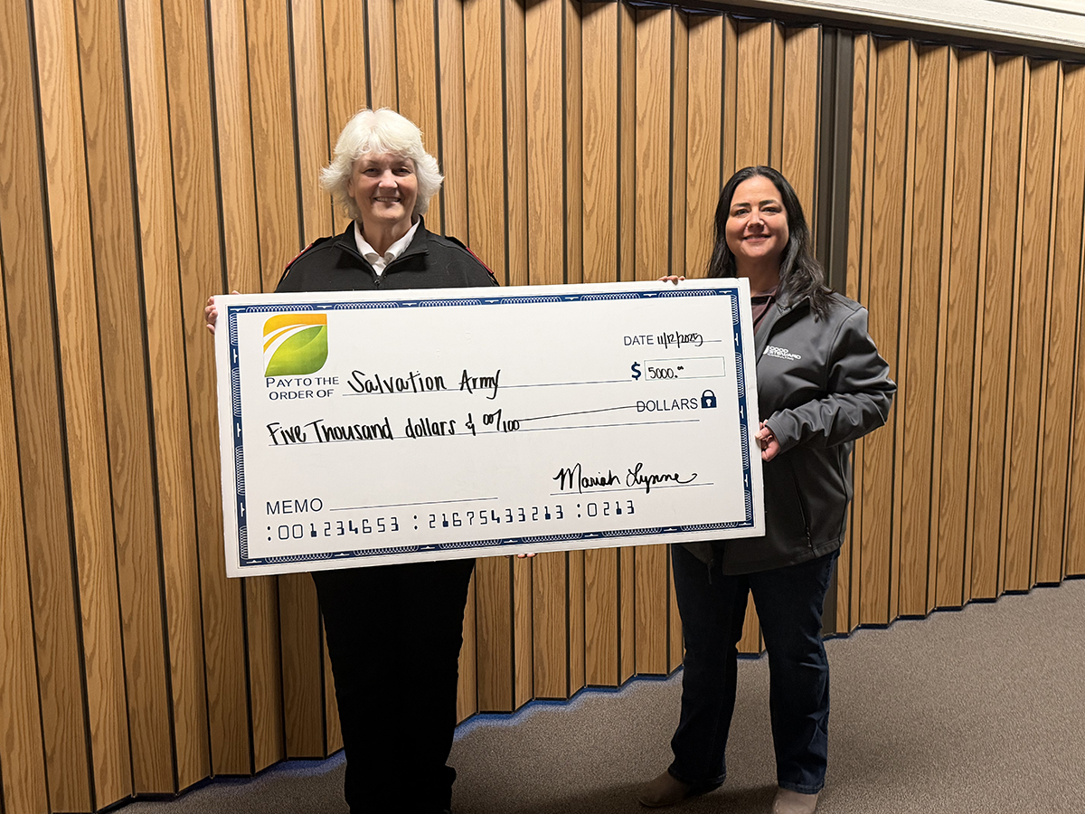 Donation given to Salvation Army food pantry