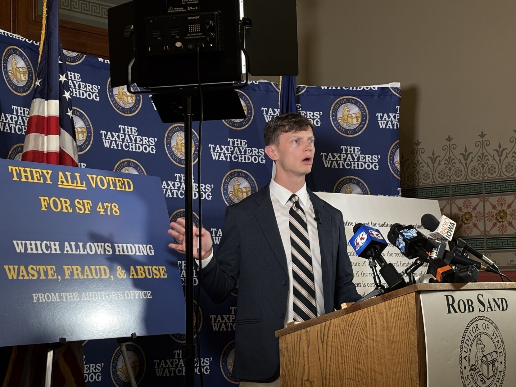 Iowa public-worker union backs Rob Sand for governor