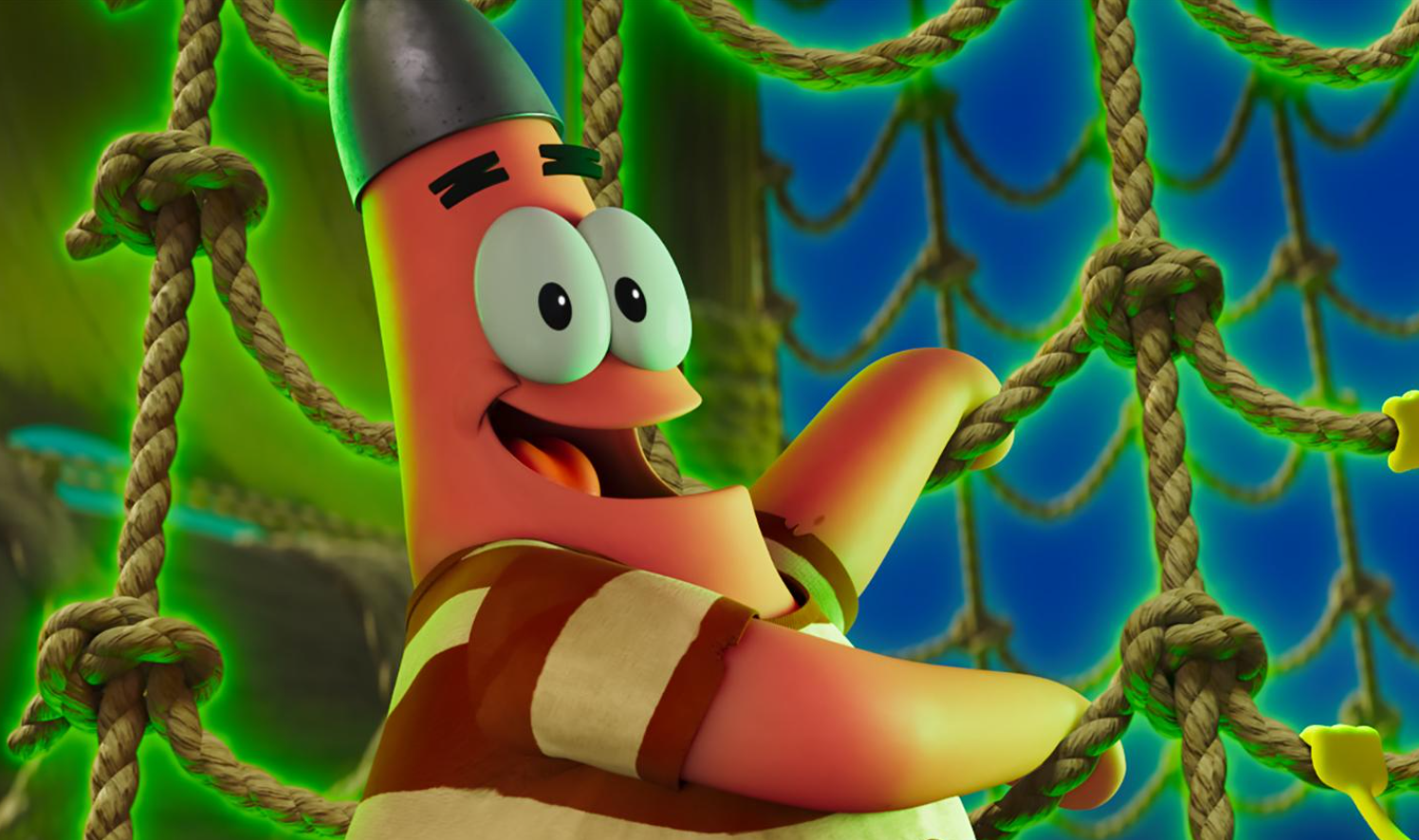 Patrick Star Wears Pirate Outfit All Wrong in Exclusive The SpongeBob Movie Poster
