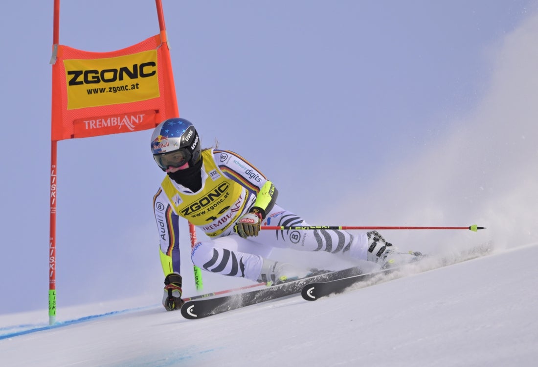 Lindsey Vonn finishes second in super-G behind Emma Aicher