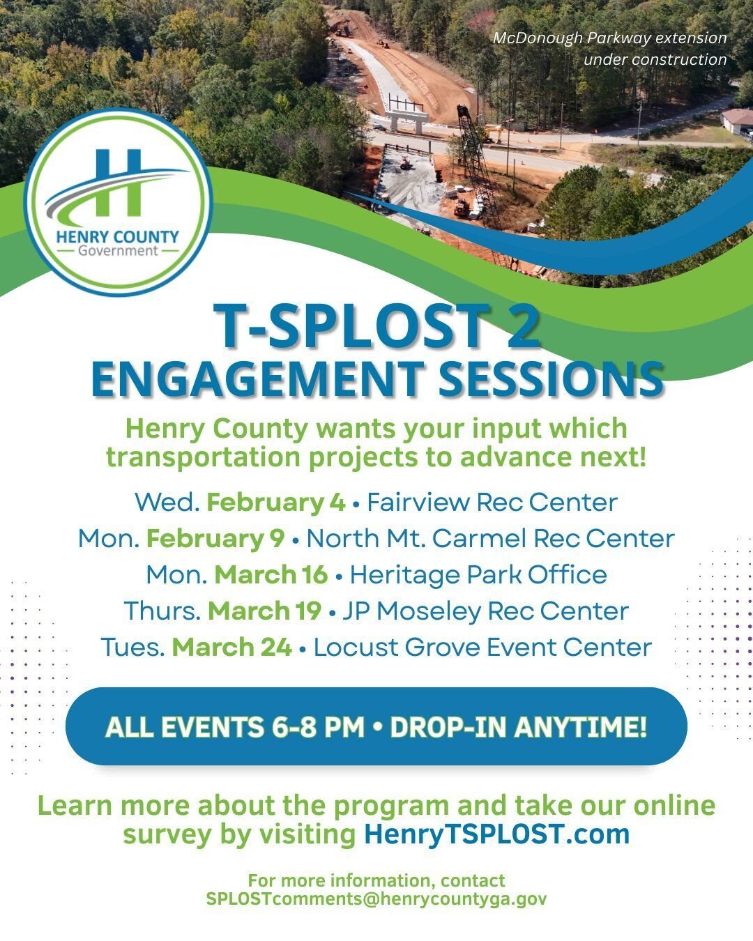 Henry County seeks input on 2026 T-SPLOST project list
