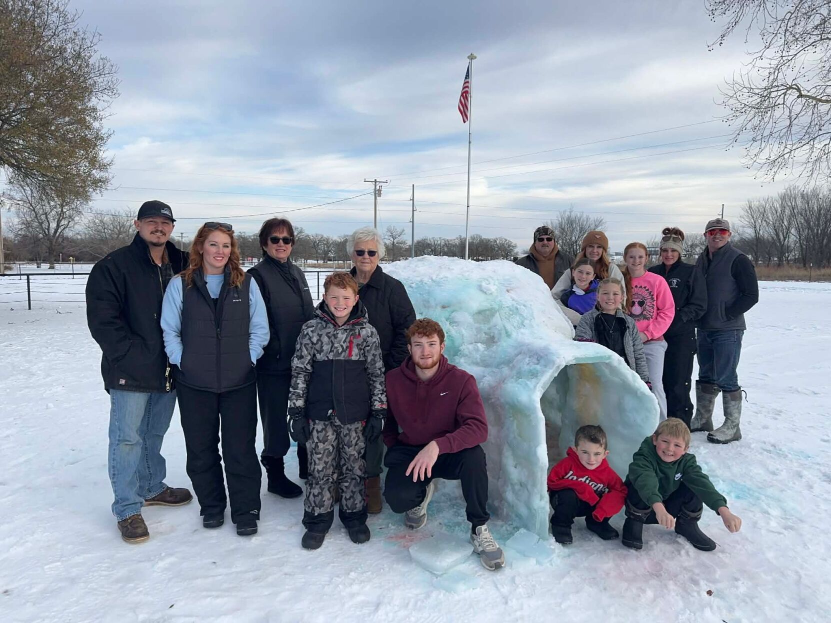 Frozen in time: Area family inspired to build igloo after winter storm