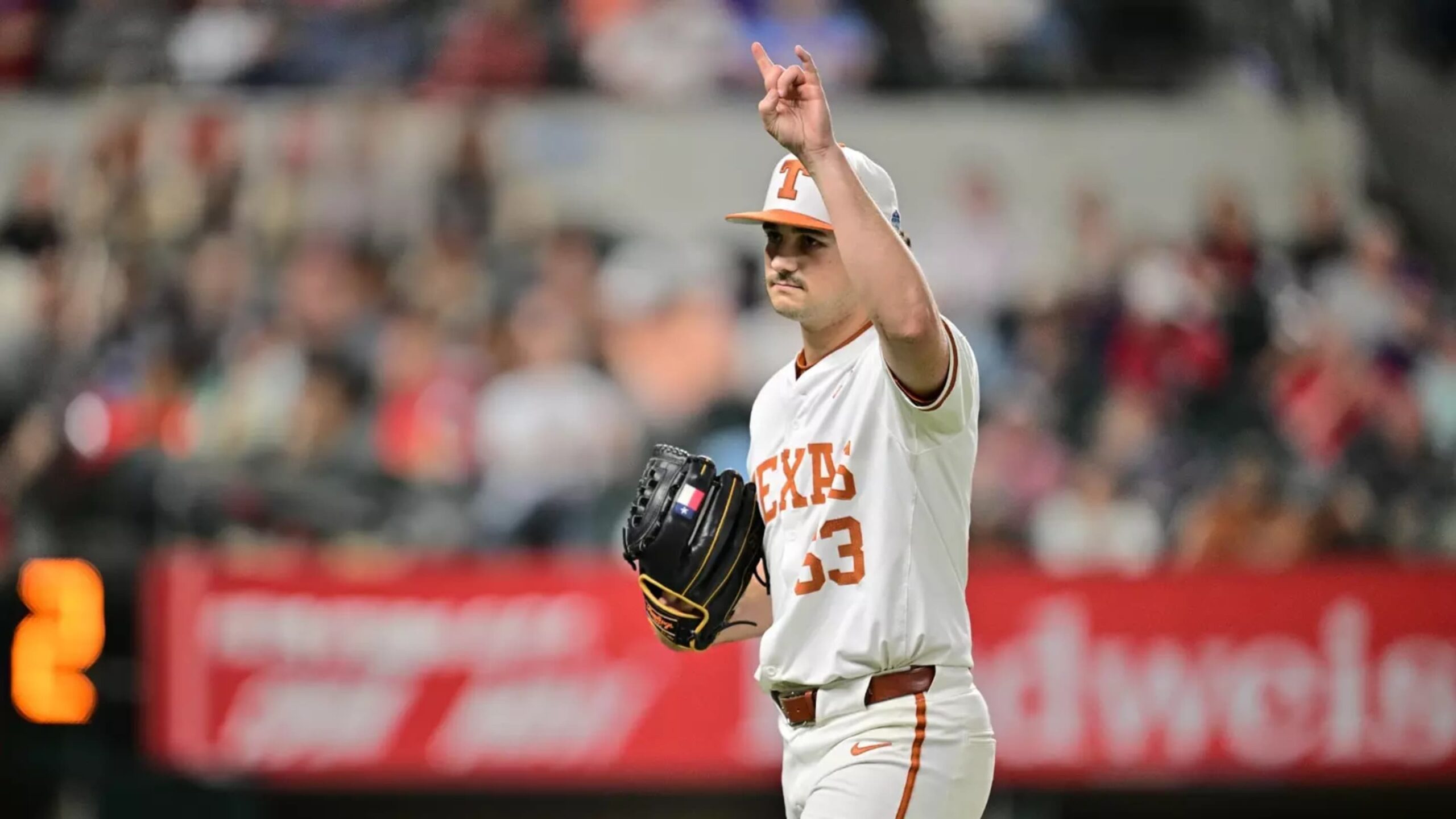 Luke Harrison’s Career Outing Steadies Texas Pitching After Bullpen Collapse