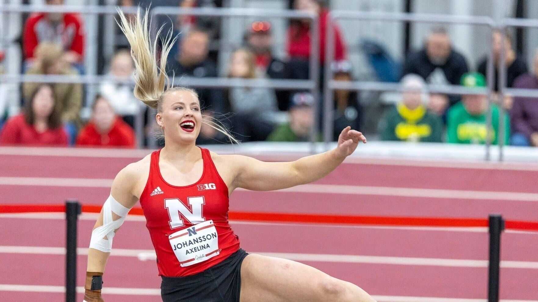 Nebraska’s Axelina Johansson sets Big Ten meet record, wins shot put gold