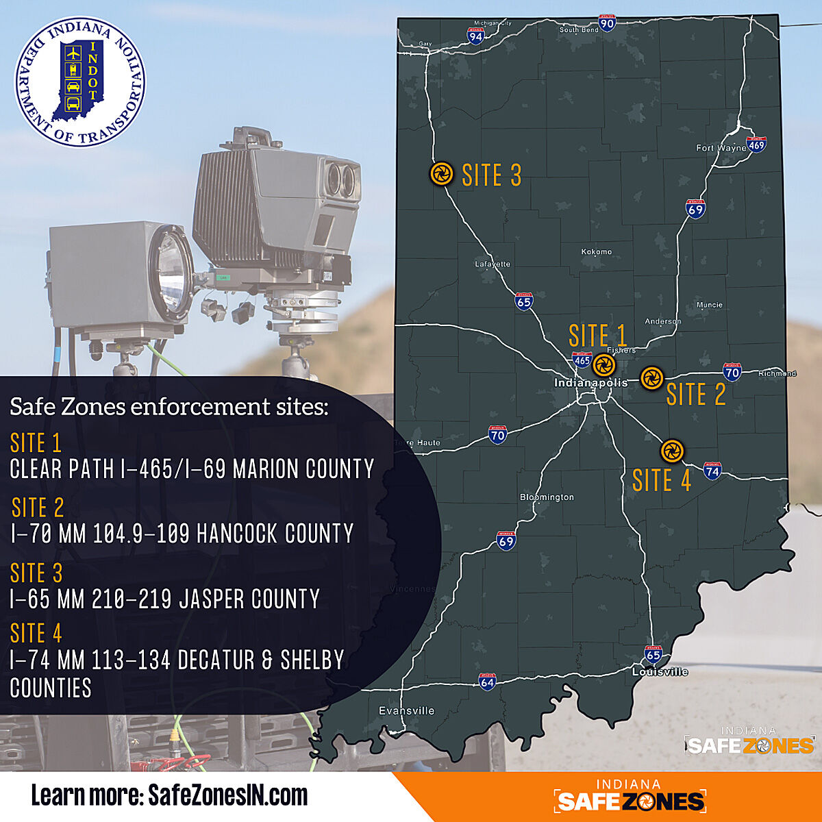 Safe Zones enforcement coming to I-74