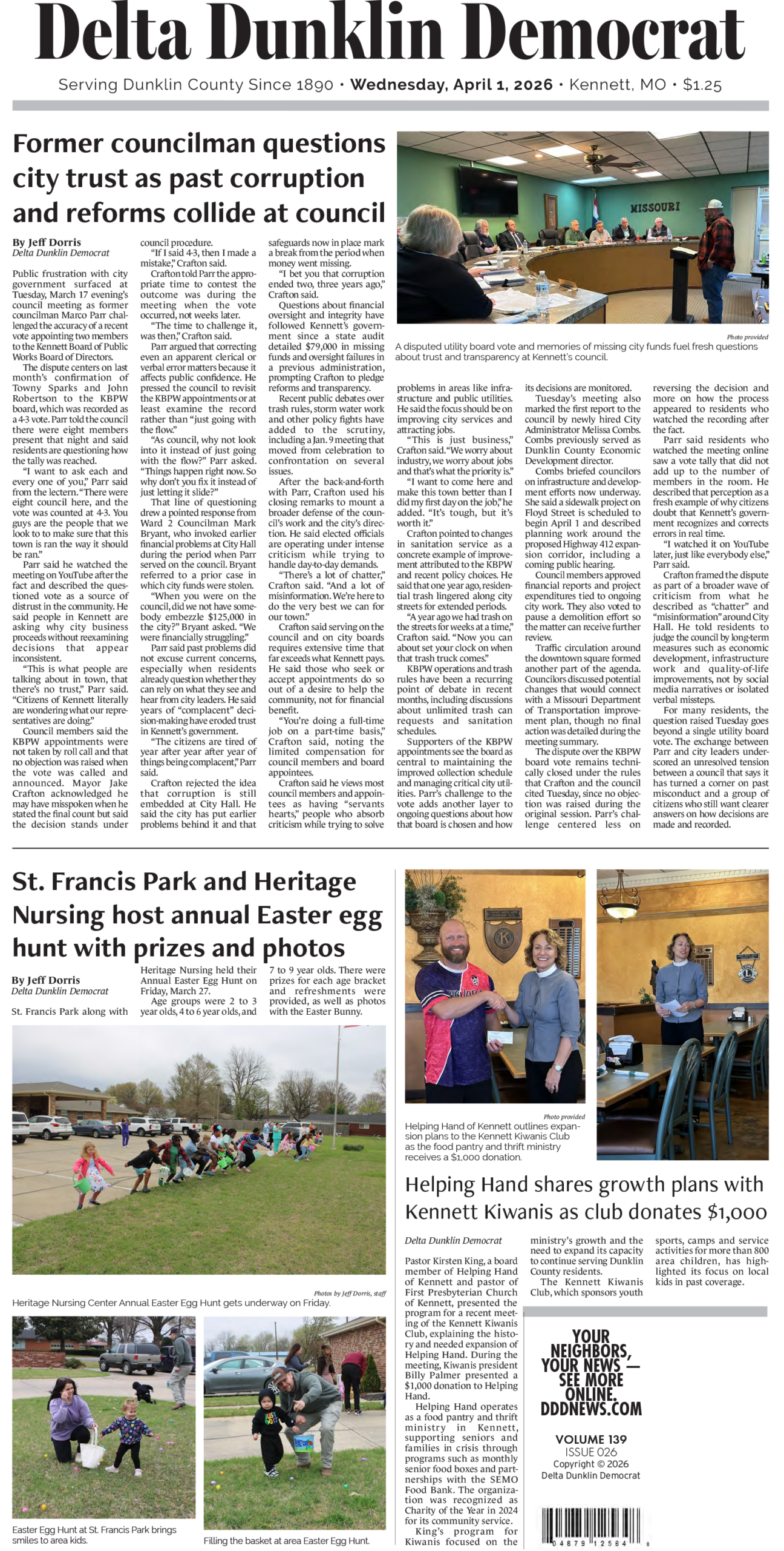 April 1, 2026 – Wednesday: E-Edition