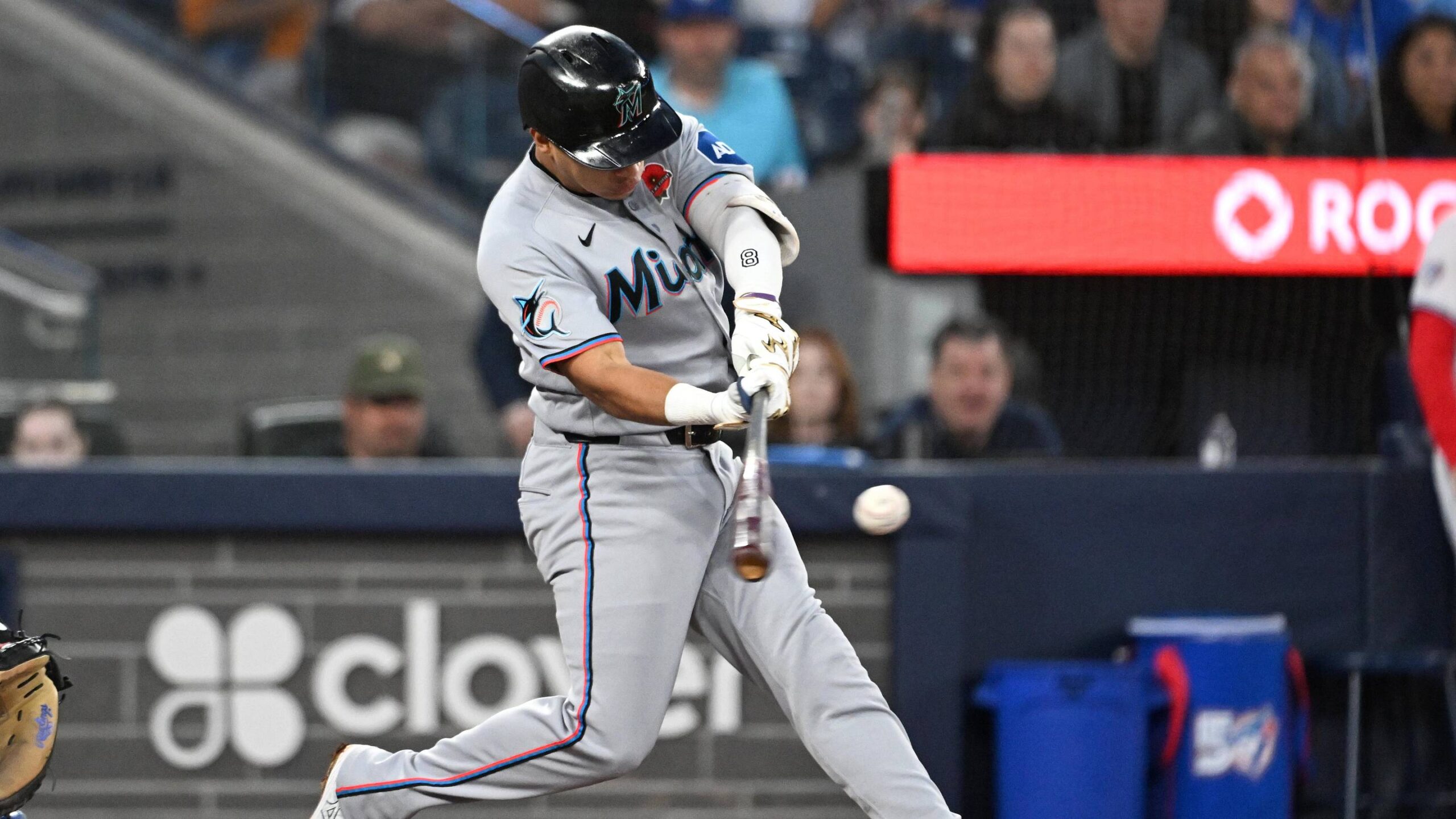 Miami Marlins third baseman Javier Sanoja