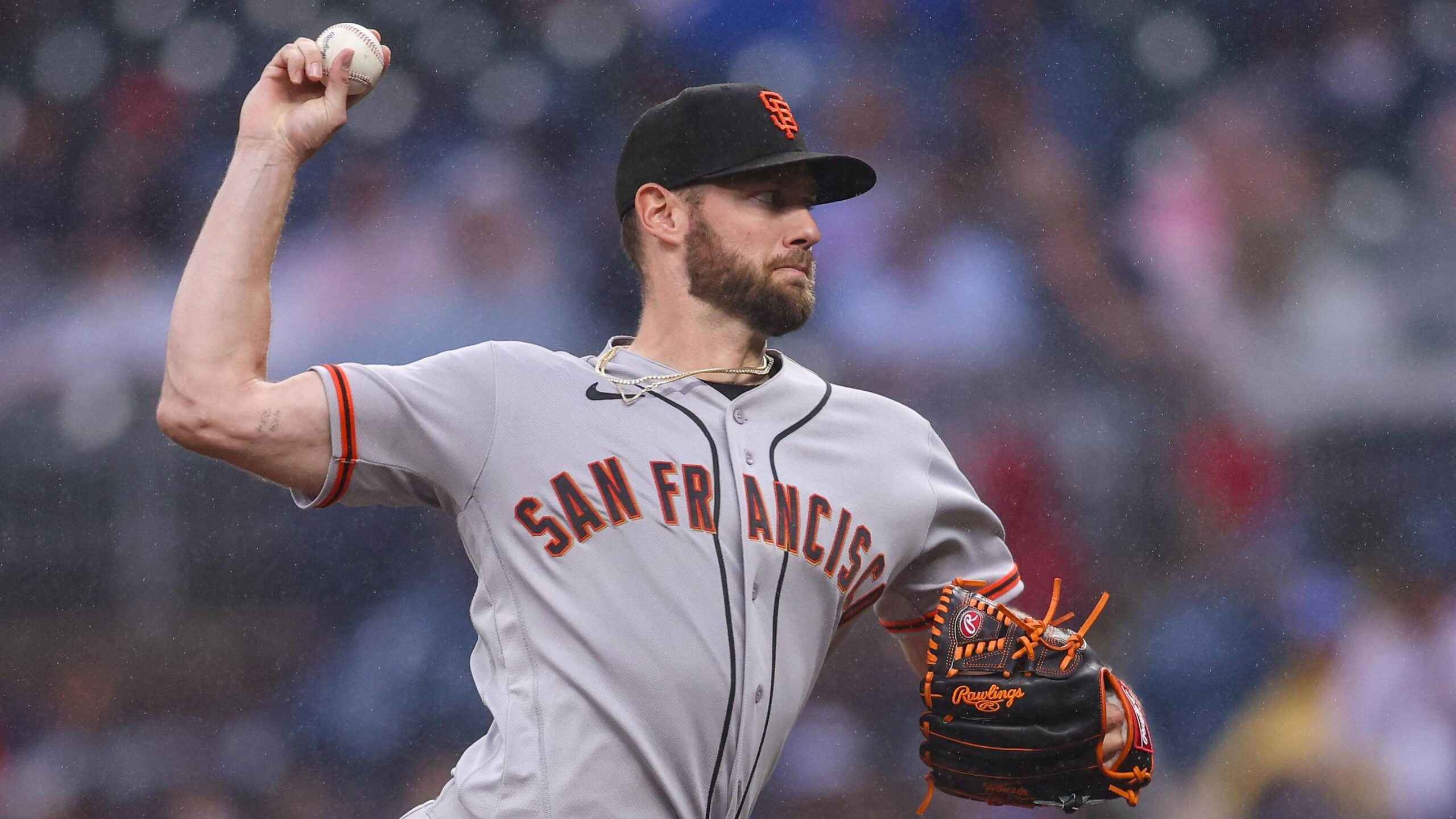 San Francisco Giants starting pitcher Adrian Houser.