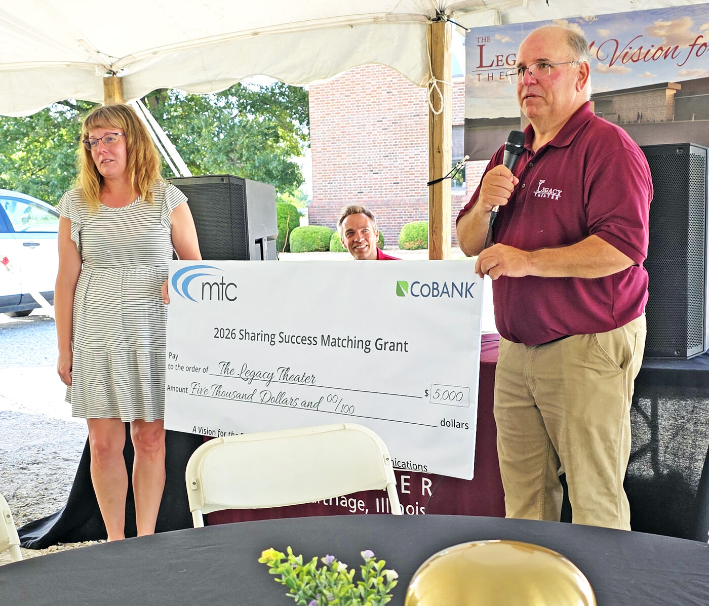 MTC Communications Donates $5,000 to Legacy Theater’s Capital Campaign