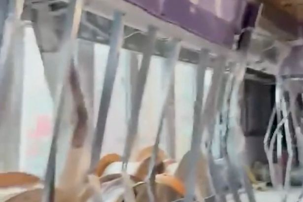 Terrifying images show Manhattan skyscraper sagging with broken beams as structure continues to move