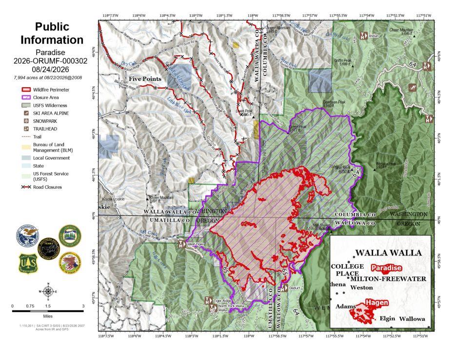 Umatilla National Forest fires update for Aug. 24